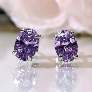 Elegant Purple Stud Earrings